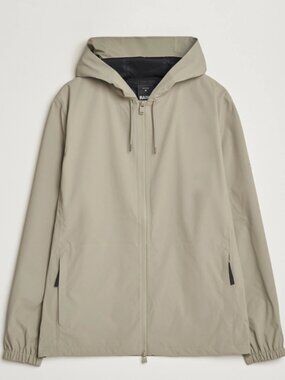 Rains Suva Hardshell - Light Beige Grey Hooded Rain jacket